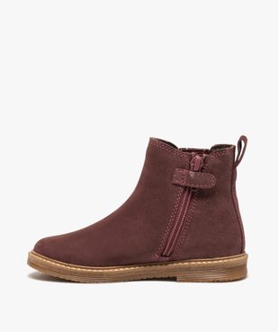 Boots fille zippées dessus cuir retourné style chelsea vue3 - GEMO (ENFANT) - GEMO
