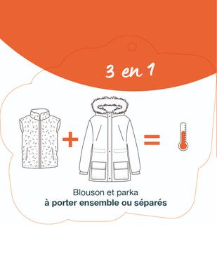 Parka 3 en 1 avec doublure en maille  fille vue3 - GEMO 4G FILLE - GEMO