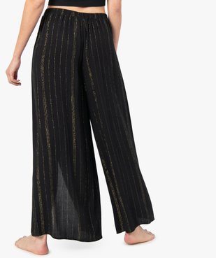 Pantalon de plage femme ouvert sur l’avant vue3 - GEMO (PLAGE) - GEMO
