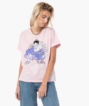 Tee-shirt femme à manches courtes avec motif – One Piece vue2 - ONE PIECE - GEMO