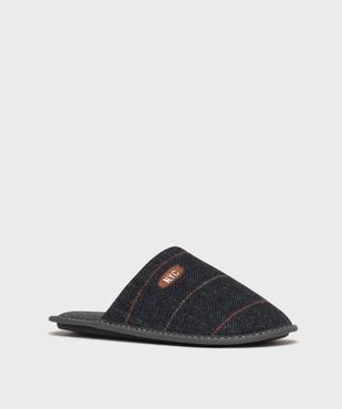 Mules en velours à carreaux homme vue2 - GEMO(HOMWR HOM) - GEMO