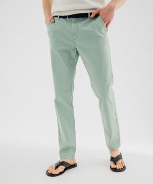 Pantalon chino en coton stretch coupe Regular homme vue1 - GEMO 4G HOMME - GEMO