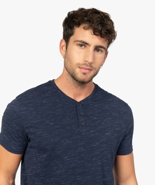 Tee-shirt homme col tunisien 100% coton biologique vue5 - GEMO C4G HOMME - GEMO