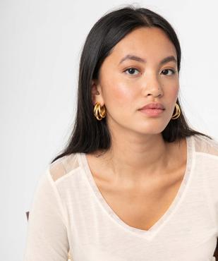 Tee-shirt femme à manches longues avec tulle dans le haut du dos vue5 - GEMO 4G FEMME - GEMO