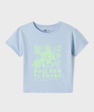 Tee-shirt manches courtes en jersey de coton imprimé fille vue1 - GEMO 4G FILLE - GEMO