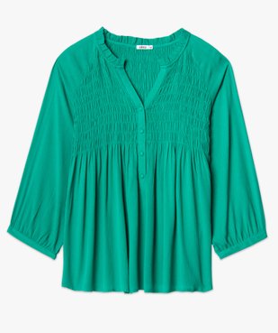 Blouse femme grande taille en crêpe avec buste smocké vue4 - GEMO (G TAILLE) - GEMO