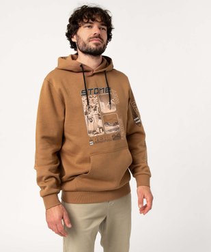 Sweat homme en jersey molletonné à capuche vue5 - GEMO 4G HOMME - GEMO