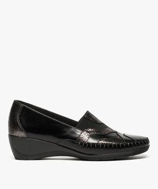 Mocassins femme confort irisés à talon compensé vue1 - GEMO (CONFORT) - GEMO
