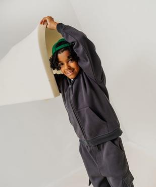 Sweat zippé à capuche avec intérieur chaud garçon vue6 - GEMO (JUNIOR) - GEMO