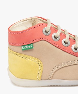 Chaussures premiers pas bébé fille en cuir multicolores - Kickers vue6 - KICKERS - GEMO