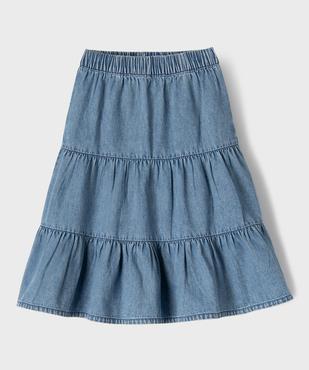 Jupe en jean longues à volants bohème fille vue2 - GEMO (ENFANT) - GEMO