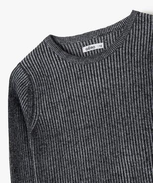 Pull en maille côtelée bicolore à col rond fille vue2 - GEMO (JUNIOR) - GEMO