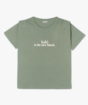 Tee-shirt femme imprimé avec petites épaulettes vue4 - GEMO (G TAILLE) - GEMO