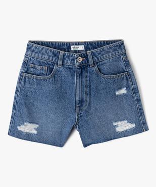 Short en jean coupe ample aspect usé fille vue5 - GEMO 4G FILLE - GEMO