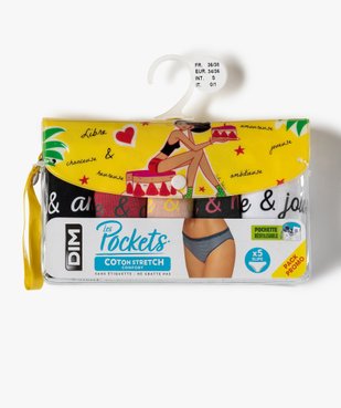 Culottes femme en coton stretch (lot de 2) – Les Pockets Dim vue3 - DIM - GEMO