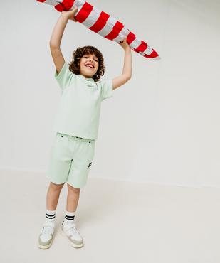 Bermuda en maille extensible à taille élastiquée garçon  vue5 - GEMO (ENFANT) - GEMO