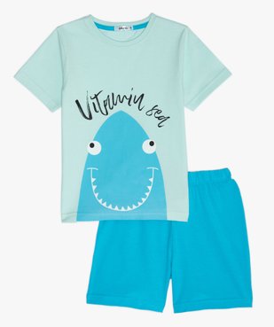 Pyjashort garçon bicolore avec motif requin vue1 - GEMO (ENFANT) - GEMO