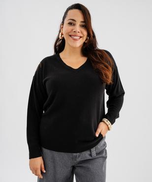 Pull fin à col V femme grande taille vue1 - GEMO (G TAILLE) - GEMO