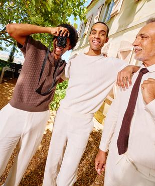 Polo à manches courtes en maille fantaisie homme vue5 - GEMO (HOMME) - GEMO