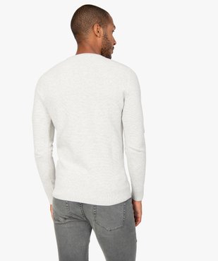 Pull homme à col rond en maille fantaisie vue3 - GEMO (HOMME) - GEMO