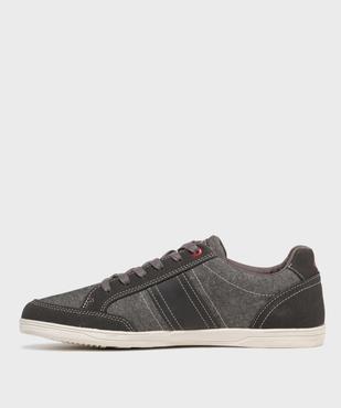 Baskets homme en toile basse style denim à bande contrastante - Lee Cooper vue3 - LEE COOPER - GEMO