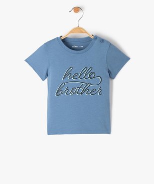 Tee-shirt bébé garçon avec message spécial famille vue1 - GEMO(BEBE DEBT) - GEMO