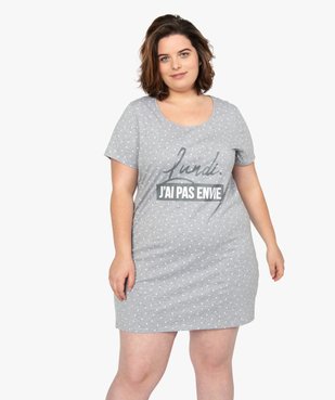 Chemise de nuit femme à manches courtes avec motif vue1 - GEMO(HOMWR FEM) - GEMO