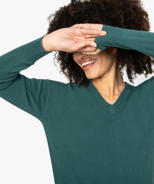 Pull femme à col V en maille ultra douce vue2 - GEMO (MAILLE) - GEMO