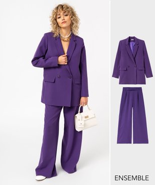 Ensemble costume pantalon violet pour femme - GEMO