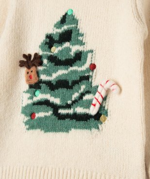 Pull de Noël avec détails en relief fille vue3 - GEMO (ENFANT) - GEMO