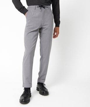 Pantalon homme en toile avec taille ajustable vue1 - GEMO (HOMME) - GEMO