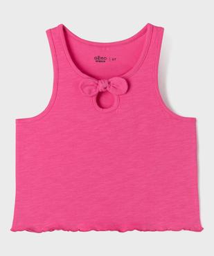Débardeur en jersey de coton flammé finition roulottée fille vue2 - GEMO 4G FILLE - GEMO