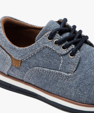 Derbies garçon unis en toile avec semelle bicolore vue7 - BUGGY - GEMO