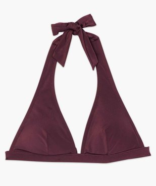 Haut de maillot de bain femme triangle uni vue4 - GEMO (PLAGE) - GEMO
