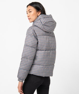 Blouson matelassé femme à carreaux avec capuche vue3 - GEMO(FEMME PAP) - GEMO
