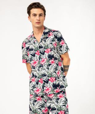 Chemise manches courtes imprimé tropical homme vue1 - GEMO (HOMME) - GEMO