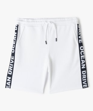 Bermuda garçon en maille avec inscription sur les côtés vue1 - GEMO (JUNIOR) - GEMO