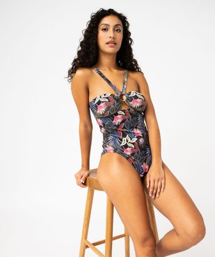 Maillot de bain une pièce à motifs fleuris à bretelles multipositions femme vue6 - GEMO 4G FEMME - GEMO