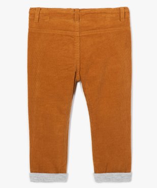 Pantalon bébé garçon en velours doublé jersey vue3 - GEMO(BEBE DEBT) - GEMO