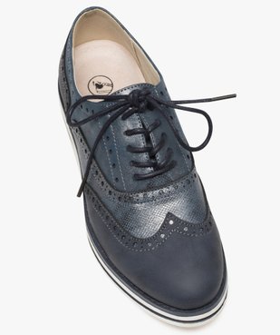 Derbies femme pailletés avec bout golf vue5 - GEMO (CASUAL) - GEMO