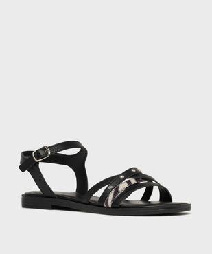 Sandales plates à brides entrelacées femme vue2 - FOLLOW ME - GEMO