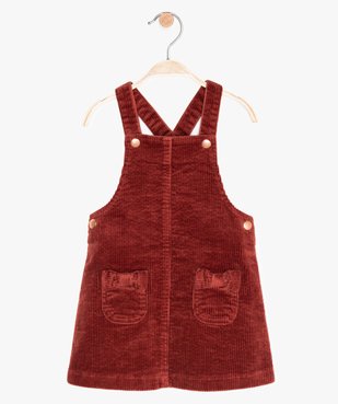 Robe bébé fille en velours grosses côtes avec bretelles vue1 - GEMO(BEBE DEBT) - GEMO