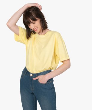 Tee-shirt femme à manches courtes coupe ample vue2 - GEMO(FEMME PAP) - GEMO