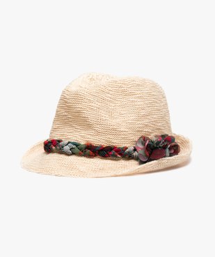 Chapeau femme aspect tricoté avec tresse colorée vue1 - GEMO (ACCESS) - GEMO