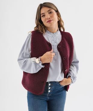 Veste sans manches en sherpa femme vue2 - GEMO 4G FEMME - GEMO