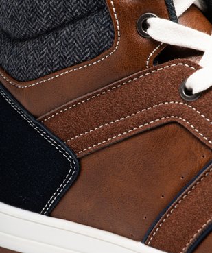 Baskets homme mid-cut bicolores style casual à lacets vue7 - GEMO (CASUAL) - GEMO