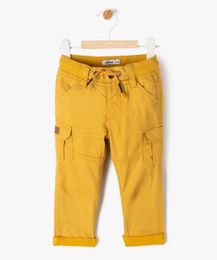 Pantalon coupe cargo doublé avec taille élastique bébé garçon  vue1 - GEMO(BEBE DEBT) - GEMO