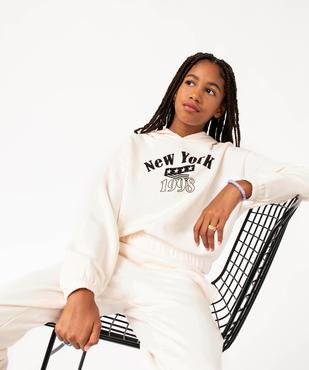 Sweat à capuche court et ample fille vue1 - PREMIER PRIX BY GEMO - GEMO