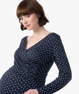 Pyjama de grossesse et d'allaitement imprimé vue2 - GEMO (MATER) - GEMO