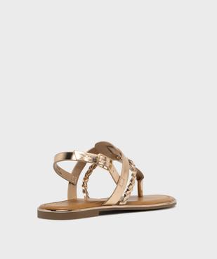 Sandales métallisées à entredoigt femme - Valentina Baldano vue4 - VALENTINA BALDA - GEMO